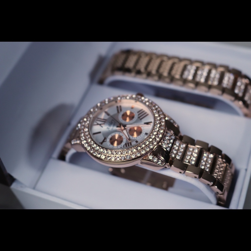 “Ashley Princess” Gold Plated Watch w/ 2 bands.